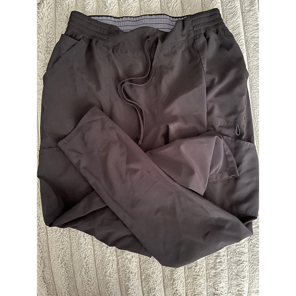 Scrubstar Womens Black Cargo Scrub Pants Drawstring Waist WM04B121C Size L